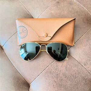 Ray-Ban Classic Gold Sunglasses with Black Lenses